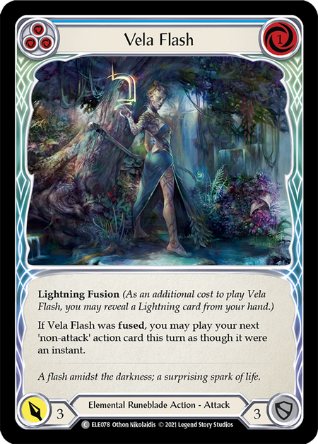 [078]【EN】【Rainbow Foil】Vela Flash (青)【ELE1st】[C][Elemental Runeblade]