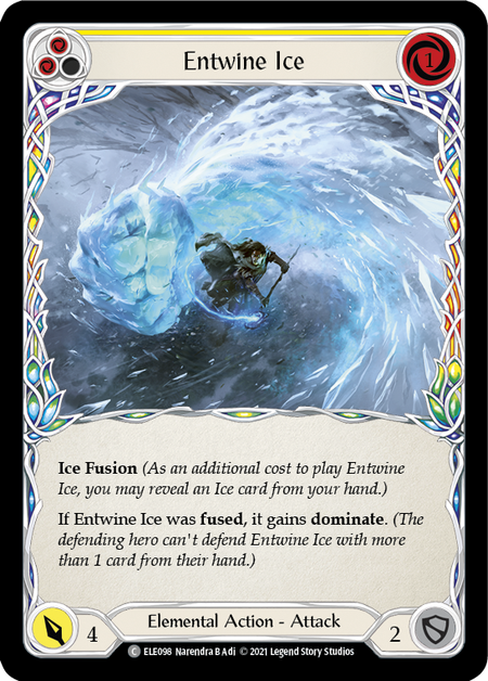 [098]【EN】【Rainbow Foil】Entwine Ice (黄)【ELE1st】[C][Elemental]