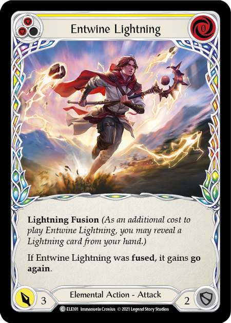 [101]【EN】【Rainbow Foil】Entwine Lightning (黄)【ELE1st】[C][Elemental]