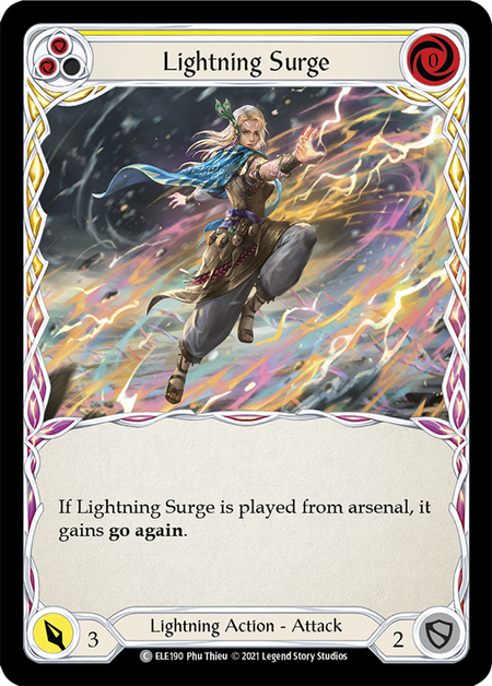 [190]【EN】【Rainbow Foil】Lightning Surge (黄)【ELE1st】[C][Lightning]