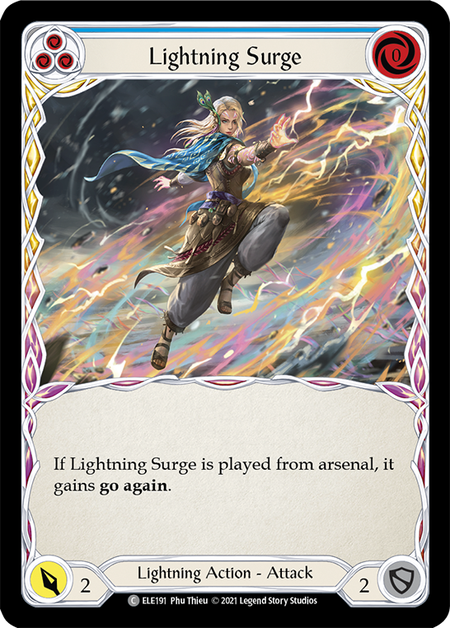 [191]【EN】【Rainbow Foil】Lightning Surge (青)【ELE1st】[C][Lightning]