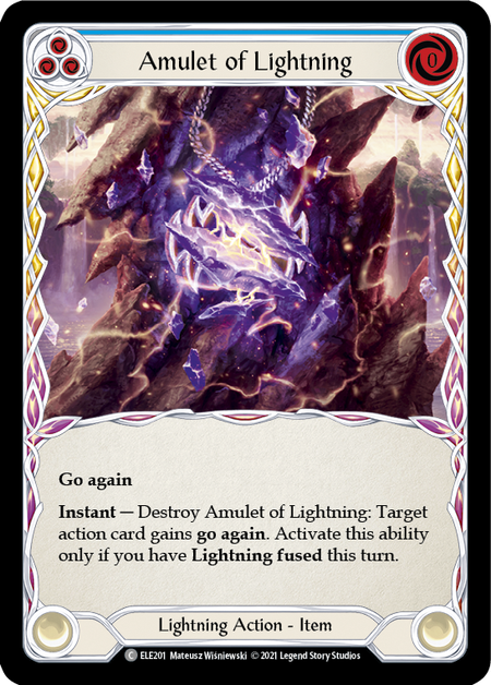 [201]【EN】【Rainbow Foil】Amulet of Lightning【ELE1st】[C][Lightning]