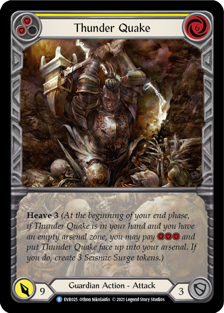 [025]【EN】【Rainbow Foil Extended Art】Thunder Quake (黄)【EVR1st】[R][Guardian]