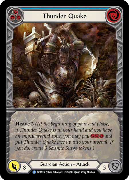 [026]【EN】【Rainbow Foil Extended Art】Thunder Quake (青)【EVR1st】[R][Guardian]