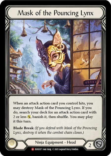 [037]【EN】【Cold Foil】Mask of the Pouncing Lynx【EVR1st】[M][Ninja][Equipment]