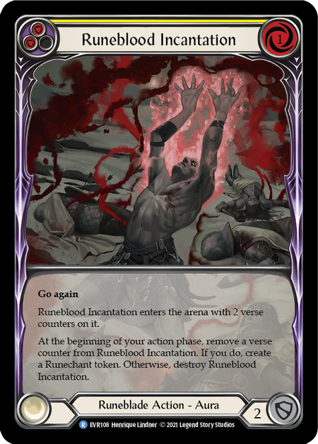 [108]【EN】【Rainbow Foil Extended Art】Runeblood Incantation (黄)【EVR1st】[R][Runeblade]