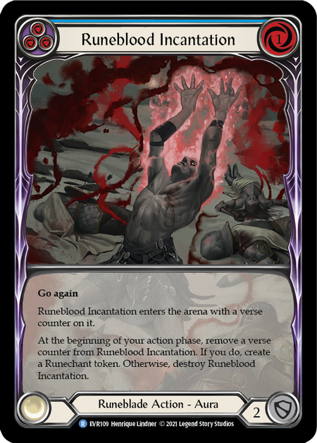 [109]【EN】【Rainbow Foil Extended Art】Runeblood Incantation (青)【EVR1st】[R][Runeblade]