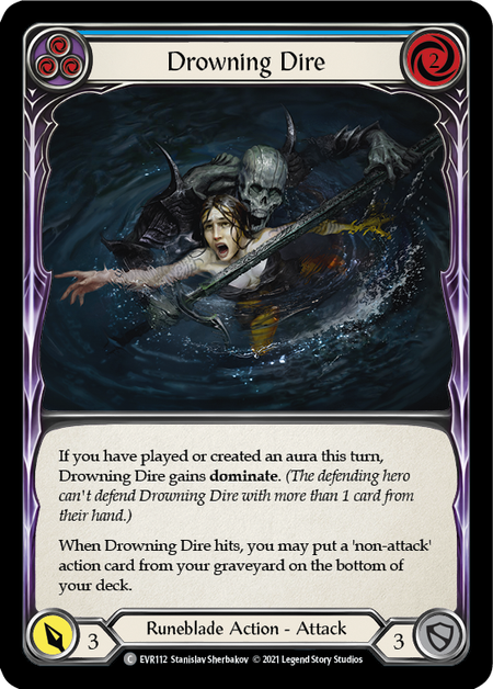 [112]【EN】【Rainbow Foil】Drowning Dire (青)【EVR1st】[C][Runeblade]