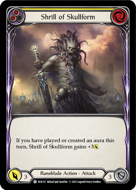 [117]【EN】【Rainbow Foil】Shrill of Skullform (黄)【EVR1st】[C][Runeblade]