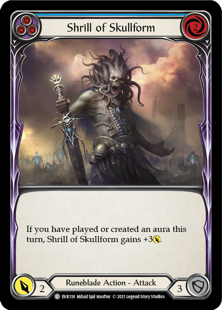 [118]【EN】【Rainbow Foil】Shrill of Skullform (青)【EVR1st】[C][Runeblade]