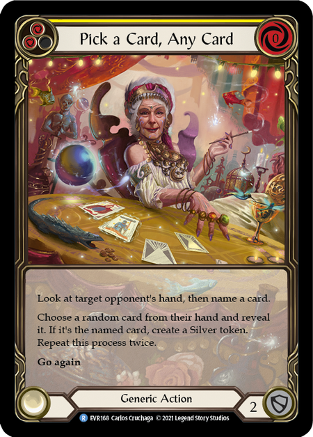 [168]【EN】【Rainbow Foil Extended Art】Pick a Card, Any Card (黄)【EVR1st】[R][Generic]