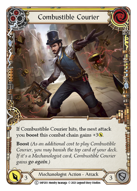 [203]【EN】Combustible Courier (黄)【HP1】[C][Mechanologist]