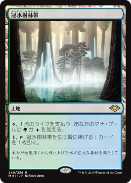 [249]【JP】【FOIL】冠水樹林帯/Waterlogged Grove【MH1】[R][土地]