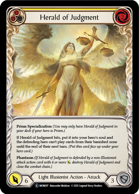 [007]【EN】【Rainbow Foil】Herald of Judgment (黄)【MON-UL】[R][Light Illusionist]