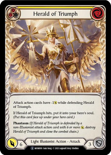 [009]【EN】【Rainbow Foil】Herald of Triumph (黄)【MON-UL】[R][Light Illusionist]