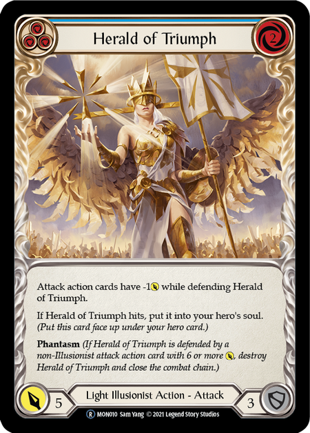 [010]【EN】【Rainbow Foil】Herald of Triumph (青)【MON-UL】[R][Light Illusionist]