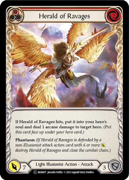 [017]【EN】【Rainbow Foil】Herald of Ravages (赤)【MON-UL】[C][Light Illusionist]