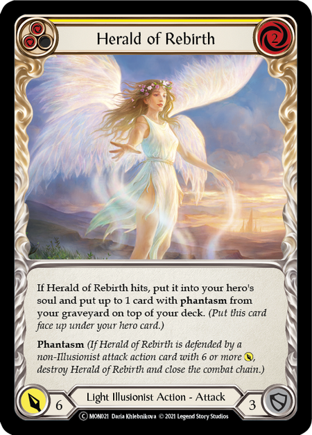 [021]【EN】【Rainbow Foil】Herald of Rebirth (黄)【MON-UL】[C][Light Illusionist]