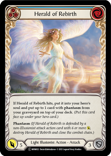 [022]【EN】【Rainbow Foil】Herald of Rebirth (青)【MON-UL】[C][Light Illusionist]