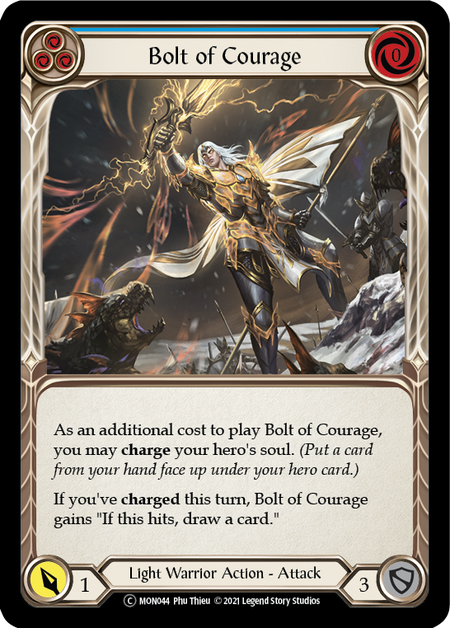 [044]【EN】【Rainbow Foil】Bolt of Courage (青)【MON-UL】[C][Light Warrior]