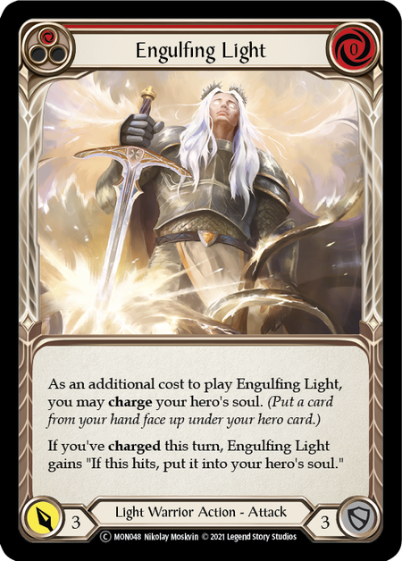 [048]【EN】【Rainbow Foil】Engulfing Light (赤)【MON-UL】[C][Light Warrior]