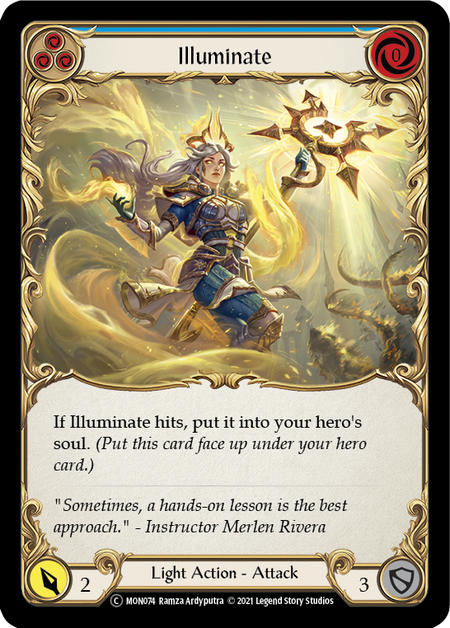 [074]【EN】【Rainbow Foil】Illuminate (青)【MON-UL】[C][Light]