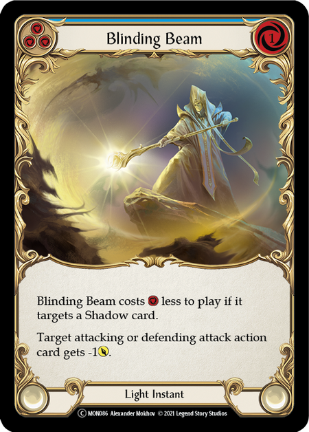 [086]【EN】【Rainbow Foil】Blinding Beam (青)【MON-UL】[C][Light]