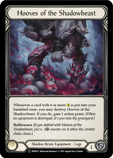 [122]【EN】【Rainbow Foil】Hooves of the Shadowbeast【MON-UL】[C][Shadow Brute][Equipment]