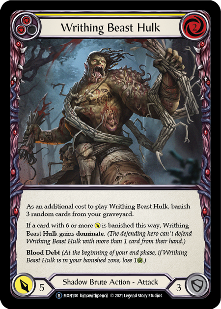 [130]【EN】Writhing Beast Hulk (黄)【MON-UL】[R][Shadow Brute]