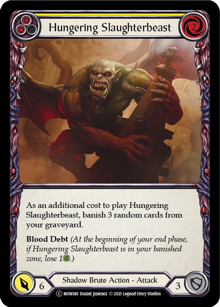 [148]【EN】【Rainbow Foil】Hungering Slaughterbeast (黄)【MON-UL】[C][Shadow Brute]