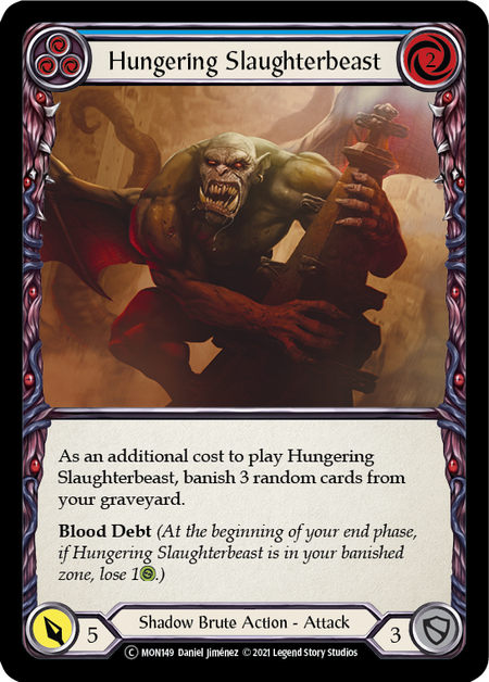 [149]【EN】【Rainbow Foil】Hungering Slaughterbeast (青)【MON-UL】[C][Shadow Brute]