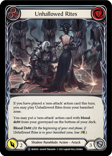 [161]【EN】【Rainbow Foil】Unhallowed Rites (青)【MON-UL】[R][Shadow Runeblade]