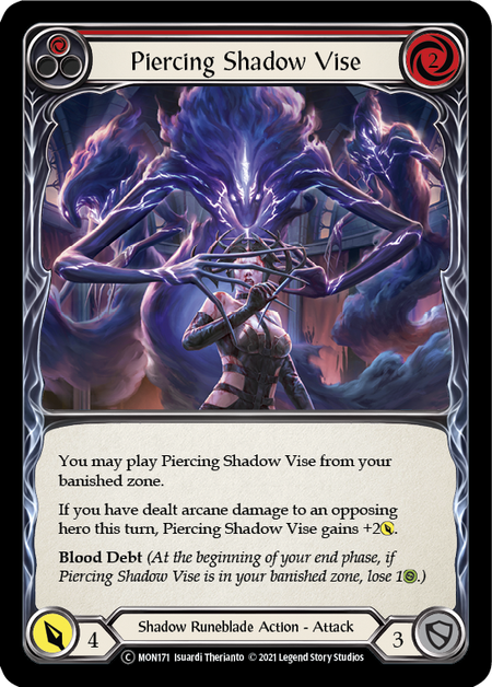 [171]【EN】【Rainbow Foil】Piercing Shadow Vise (赤)【MON-UL】[C][Shadow Runeblade]