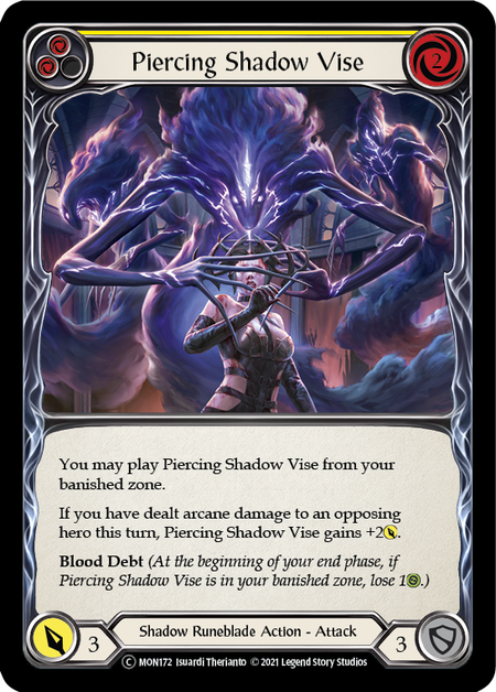 [172]【EN】【Rainbow Foil】Piercing Shadow Vise (黄)【MON-UL】[C][Shadow Runeblade]