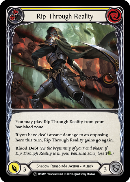 [181]【EN】【Rainbow Foil】Rip Through Reality (黄)【MON-UL】[C][Shadow Runeblade]