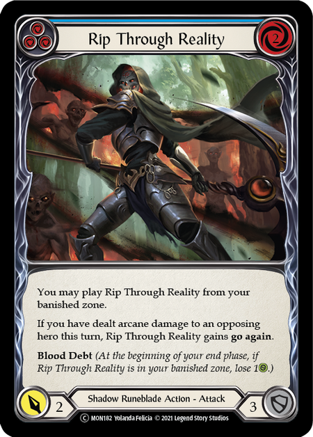 [182]【EN】【Rainbow Foil】Rip Through Reality (青)【MON-UL】[C][Shadow Runeblade]