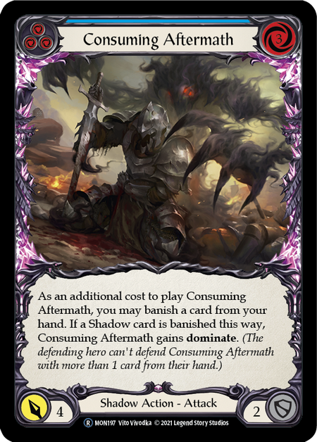 [197]【EN】【Rainbow Foil】Consuming Aftermath (青)【MON-UL】[R][Shadow]