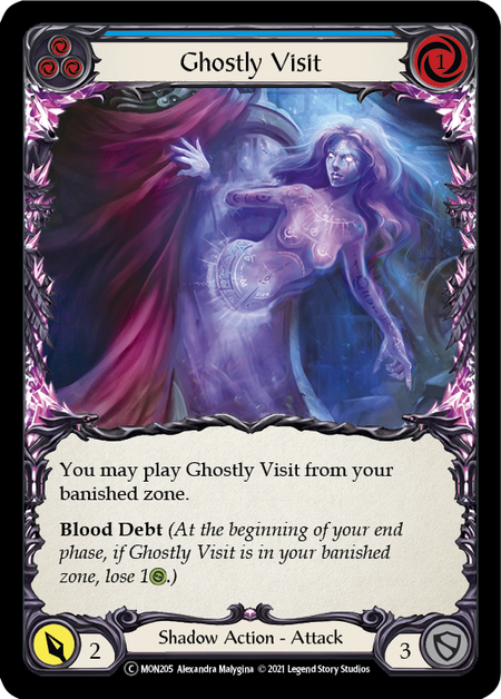 [205]【EN】【Rainbow Foil】Ghostly Visit (青)【MON-UL】[C][Shadow]