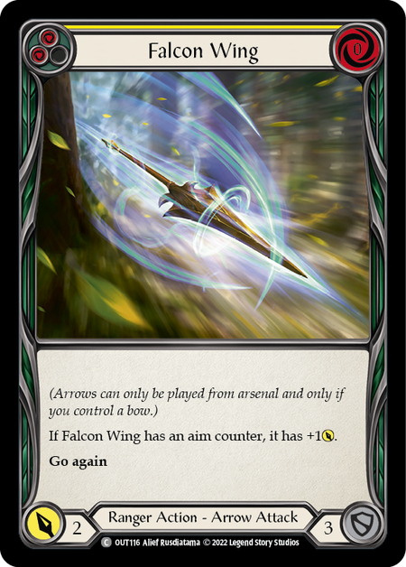 [116]【EN】【Rainbow Foil】Falcon Wing [黄]【OUT】[C][Ranger]