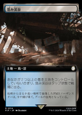 [1042]【JP】【サージFOIL】■拡張アート■窪み渓谷/Sunken Hollow【PIP】[R][土地]