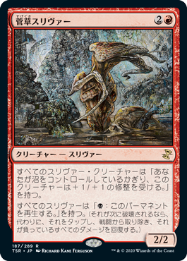 [187]【JP】【FOIL】菅草スリヴァー/Sedge Sliver【TSR】[R][赤]