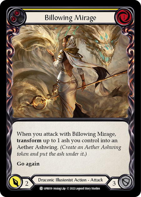 [019]【EN】【Rainbow Foil】Billowing Mirage (黄)【UPR】[C][Draconic/Illusionist]