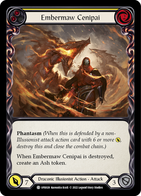 [028]【EN】Embermaw Cenipai (黄)【UPR】[C][Draconic/Illusionist]