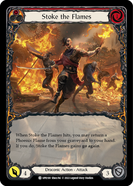 [100]【EN】【Rainbow Foil Extended Art】Stoke the Flames (赤)【UPR】[C][Draconic]