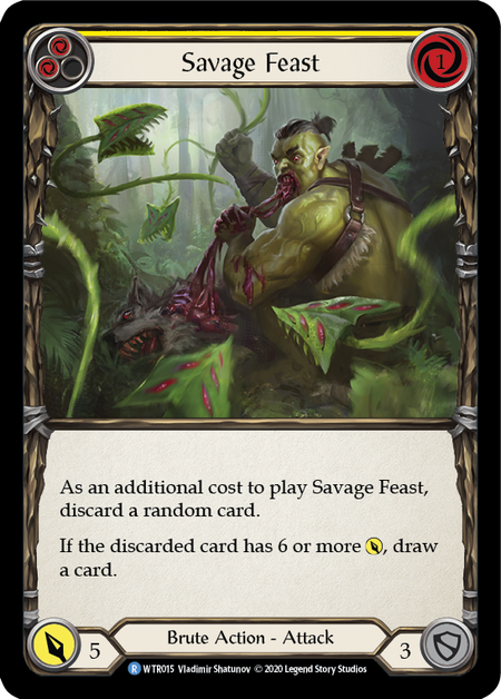 [015]【EN】【Rainbow Foil】Savage Feast (黄)【WTR-UL】[R][Brute]