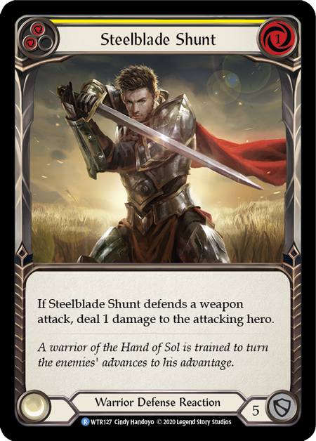 [127]【EN】【Rainbow Foil】Steelblade Shunt (黄)【WTR-UL】[R][Warrior]