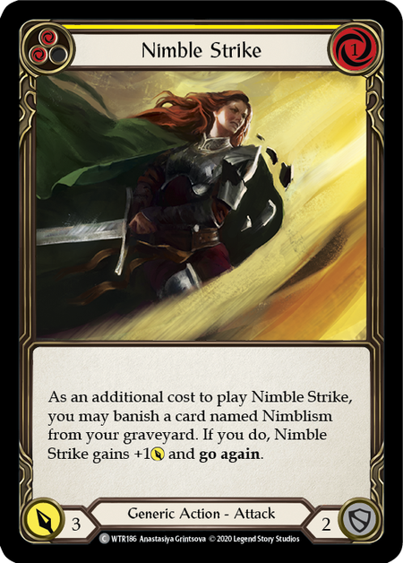 [186]【EN】【Rainbow Foil】Nimble Strike (黄)【WTR-UL】[C][Generic]