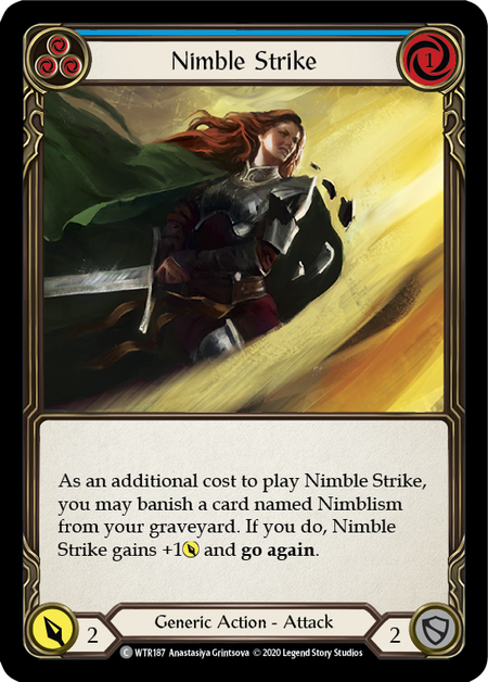 [187]【EN】【Rainbow Foil】Nimble Strike (青)【WTR-UL】[C][Generic]